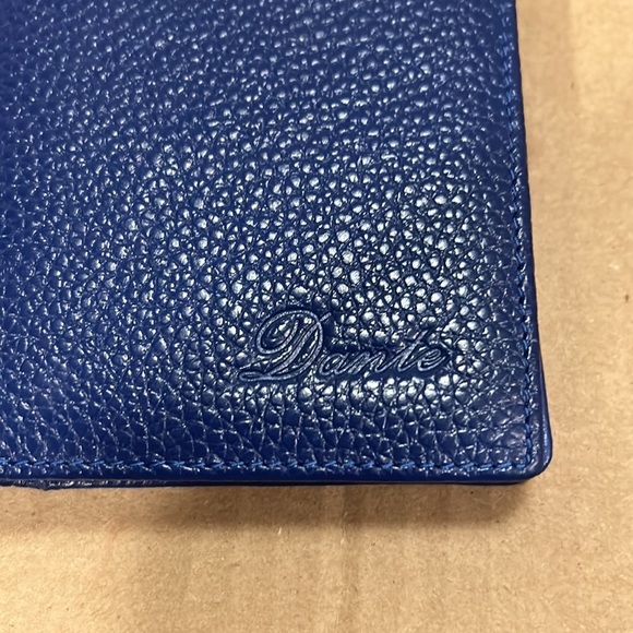 DANTE RFID Ladies Pebbled Leather Wallet Clutch -Blue- like new - Picture 2 of 12